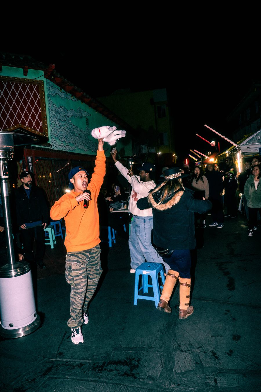 Open mic performer at DS Night Market Sunday night